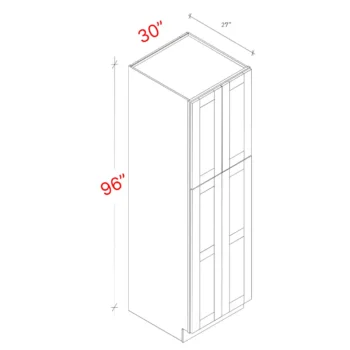 Shaker Driftwood 30_w X 96_h X 27_d Pantry Cabinet (No Roll Trays Included)