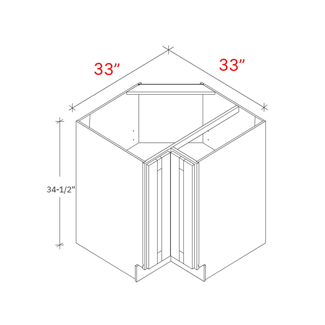 Shaker Driftwood 33_w EZ Reach Base Corner Cabinet (Lazy Susan Trays - Not Included)