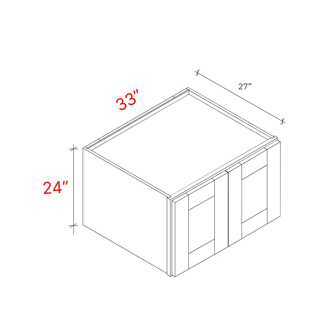 Shaker Driftwood 33_w X 24_h X 27_d Wall Cabinet
