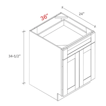 Shaker Driftwood 36_w Base Cabinet