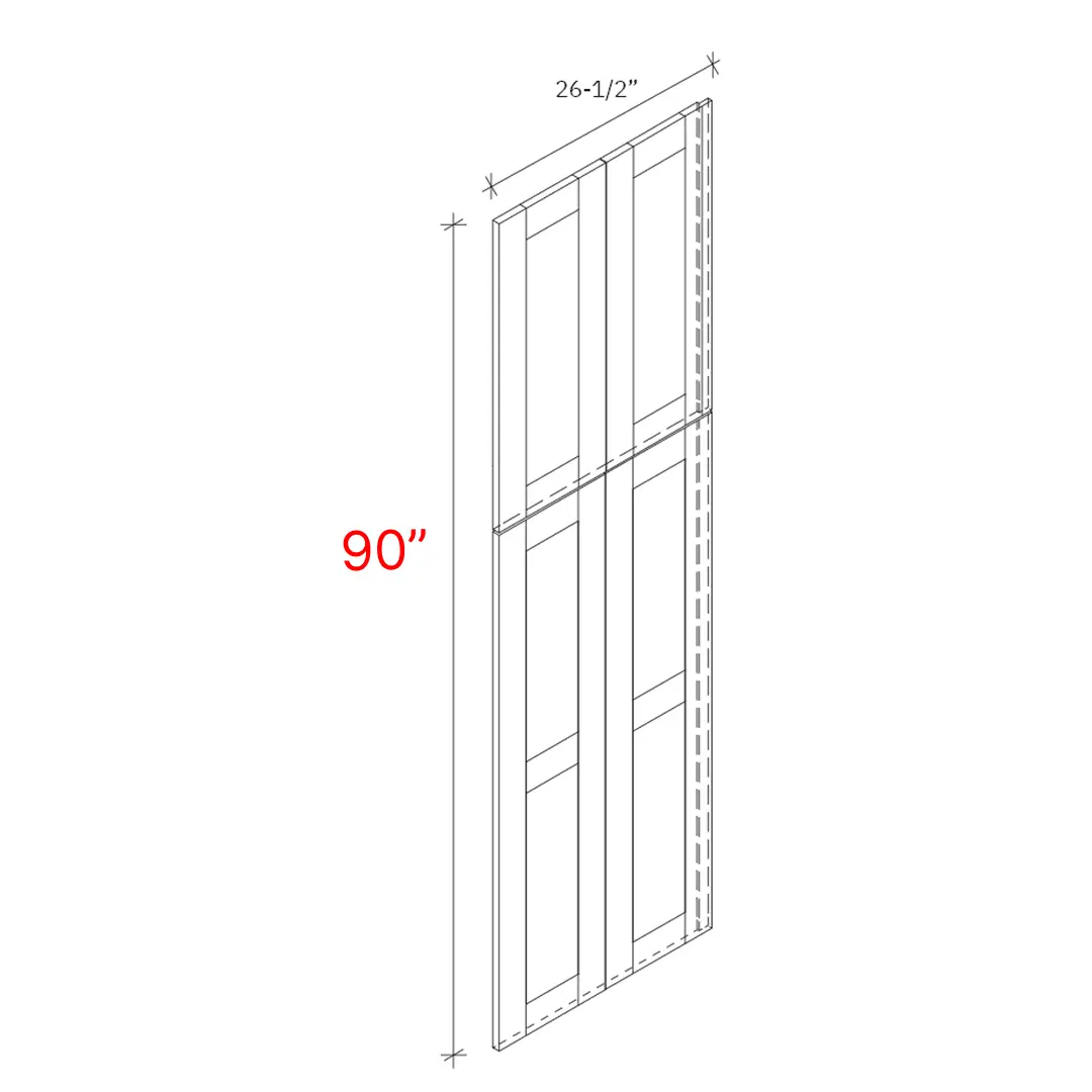 Shaker Driftwood Deco Door - 96_h Tall Cabinet